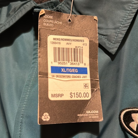 BNWT Under Armour athletics coaches jacket men XL - Picture 4 of 5